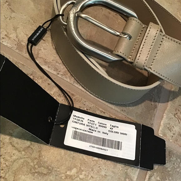 🎁NWT EMPORIO ARMANI Cintura Vitelli Belt 42 - Picture 4 of 7